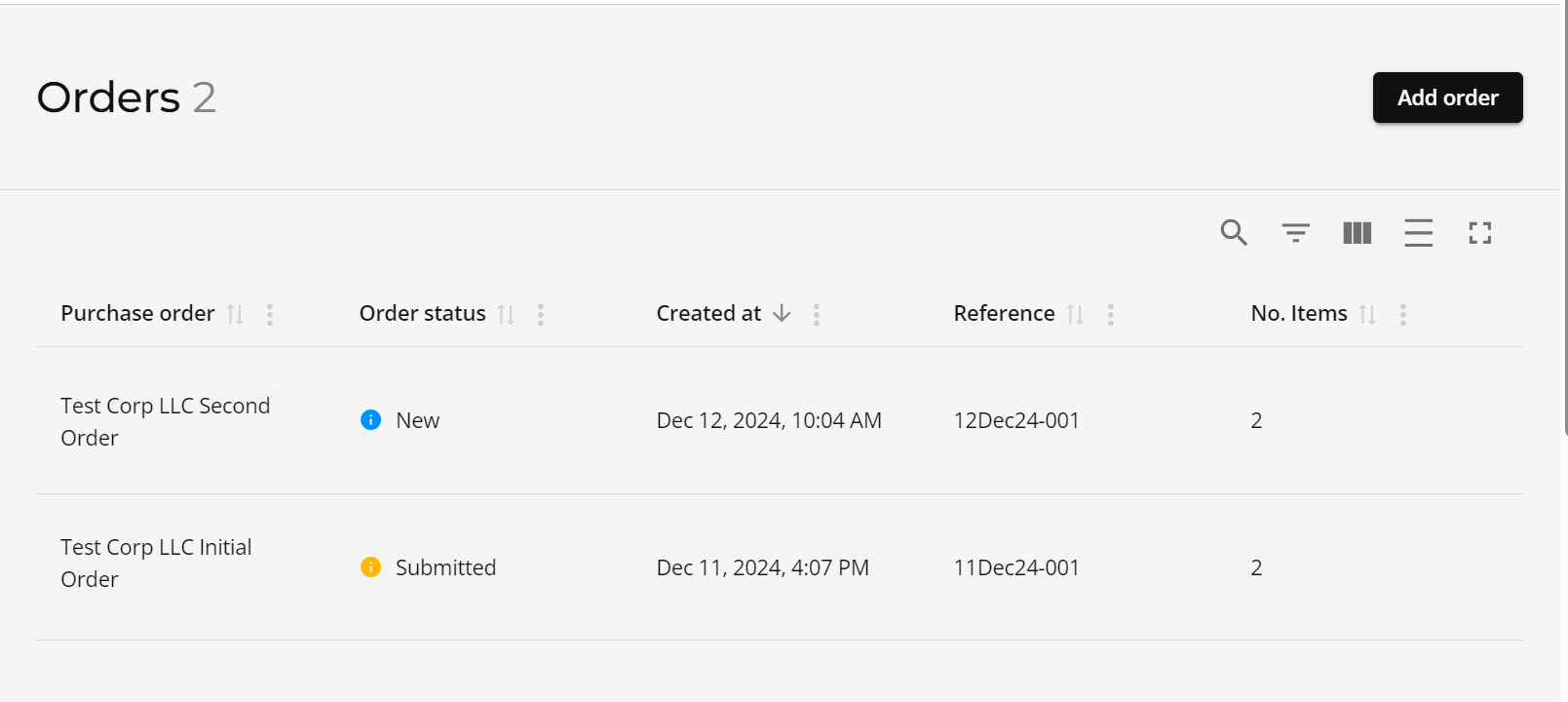 Tracking submitted and saved orders